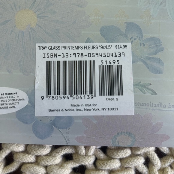 Fringe Studio Printemps Fleurs FRIEND Rectangular Glass Trinket Tray 8" x 4" - Picture 5 of 6